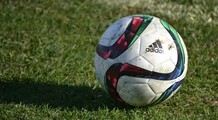 An Adidas soccer ball with a bit of shit on it after a tough Football in Faeces Association (FiFA) match