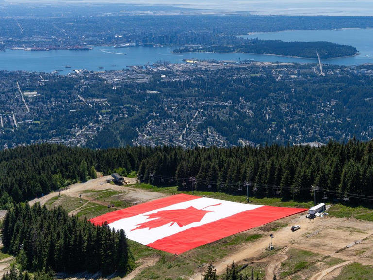 Worlds largest picnic blanket unfurled on a mountain on a Thursday
